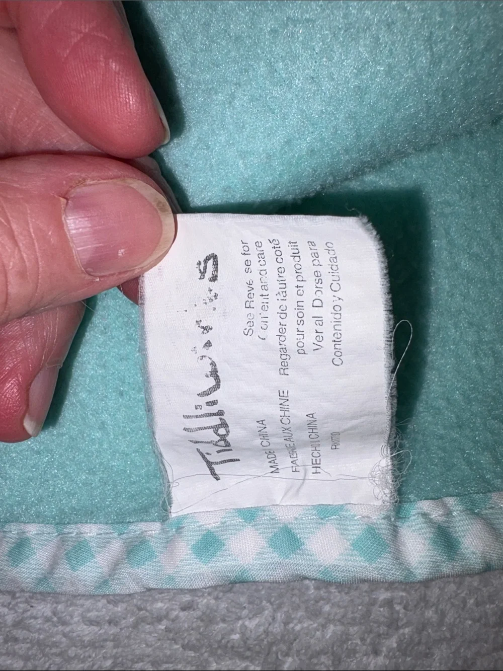 Tiddliwinks mint green Baby Animal Patch Blanket vintage fleece